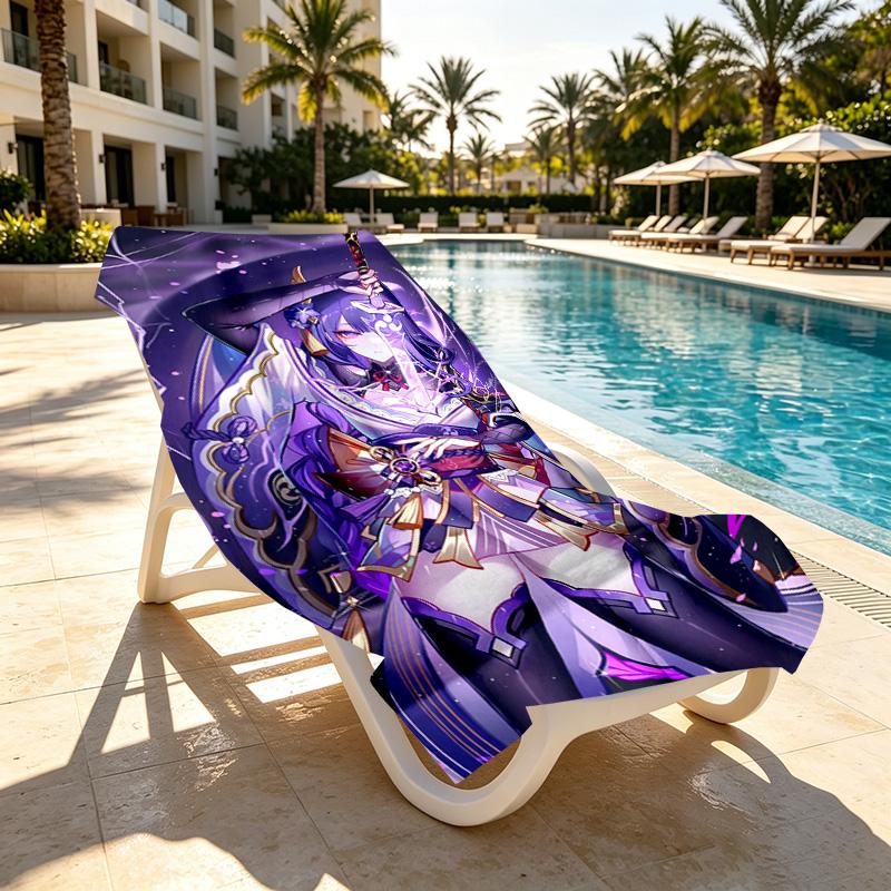 Genshin Impact Print Beach Towel Design, Soft, Lightweight. for Home Bathroom, Spa, Pool, Yoga, Surfing, Camping, Gift for Family, Friend