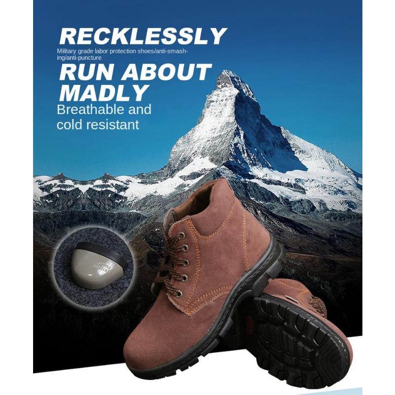 High-top Labor Insurance Shoes Men's Anti-smashing, Anti-piercing, Wear-resistant, Lightweight and Non-slip Safety Shoes