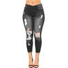 2024 Summer Jeans High Elastic 9/4 Split Hole Women's Tight and Hip Lifting Fashion Denim