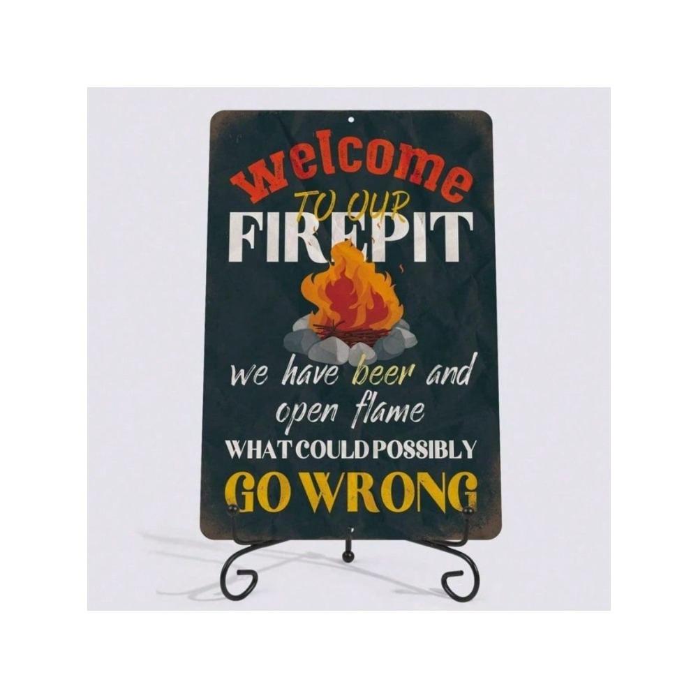 Vintage Metal Camping Sign Wall Art Retro Bar Decor