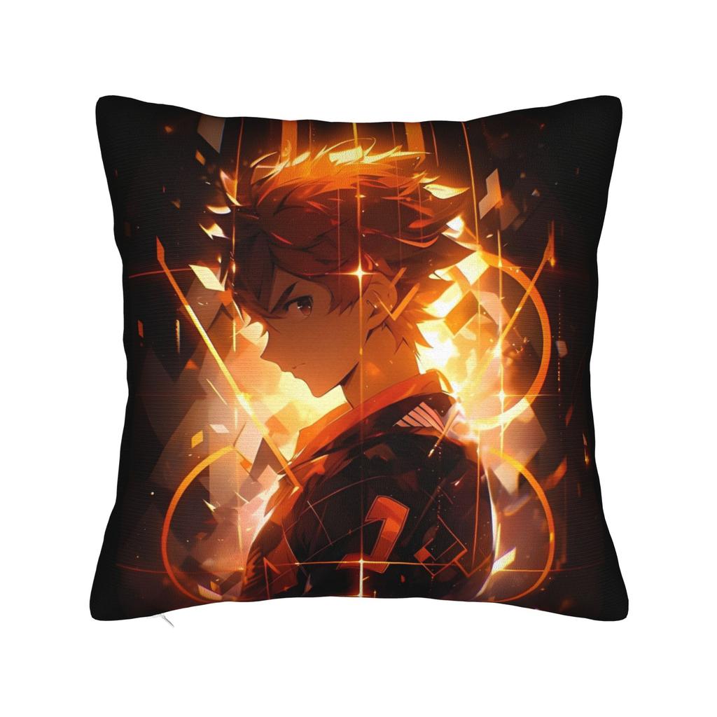 Anime Haikyuu Quadratische Kissenhülle Bokuto Volleyball Kissenbezug Toller Reißverschluss Dekorative Kissenhülle für Auto 18x18