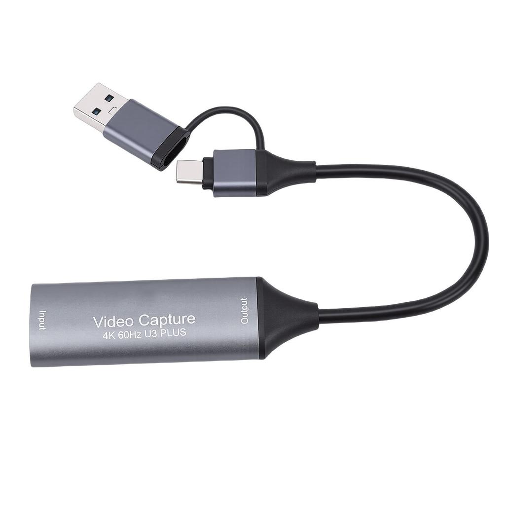 Video Capture Card 4K HD to USB C and A Low Latency USB 3.0 Sound Video Capture Card for Streaming Conference Teaching