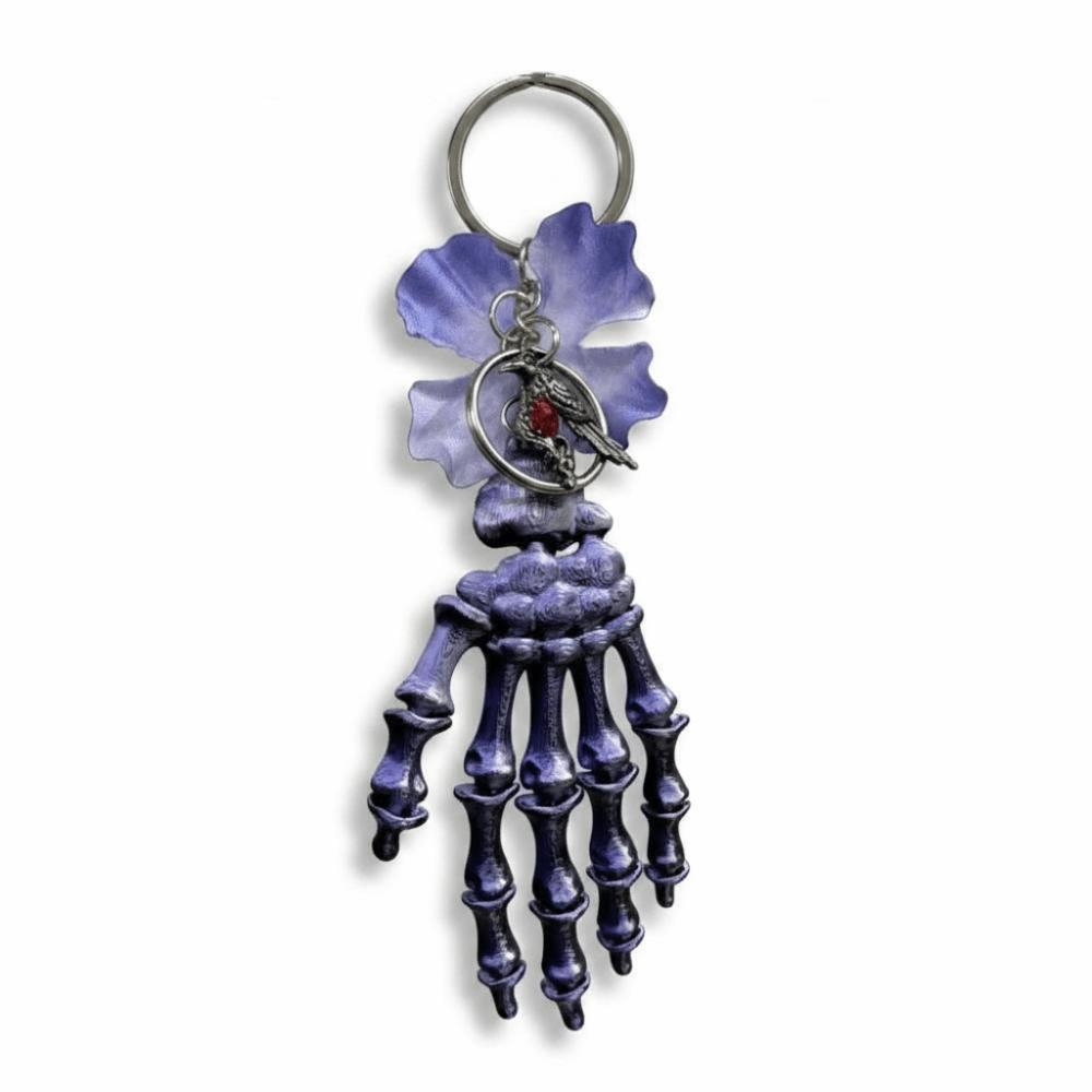 

Hyper-realistic Articulated Bone Key Chain Dark Aesthetic Bag Charm Halloween Party Favors фіолетовий