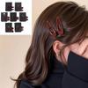 1Pairs New Year Festival Atmosphere Head Clip Wine Red Bow Bang Clip Duckbill Clip Sweet Retro High Quality Hair Accessories