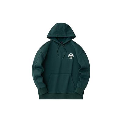 Lifestyle Series Solid Color Hooded Pullover Loose Fleece Sweatshirt Women Sweatshirt Gulf-Green 962348716-4