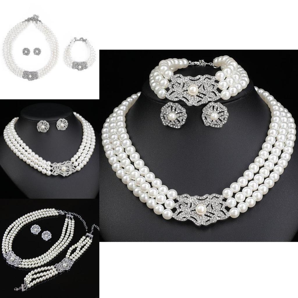 Water Diamond Geometric Jewelry Set For Wedding Bride Party Accessory Gift For Women