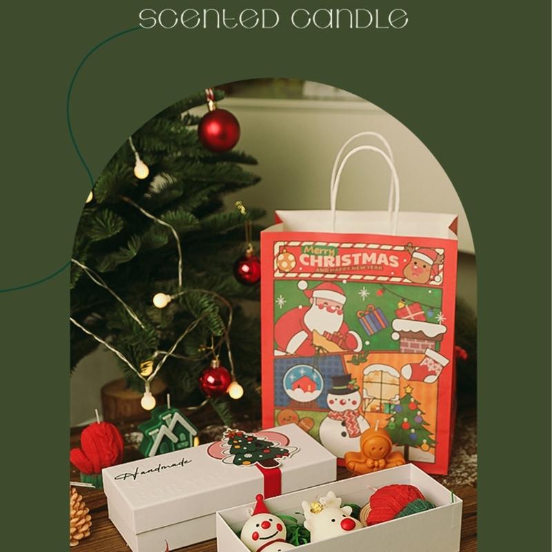 Christmas Scented Candle Gift Set Winter Soys Candle Christmas Home Decors Christmas Aromatherapys Candle Holiday Gift