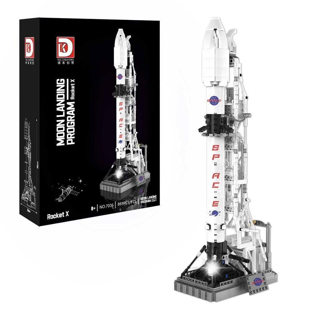 USA Launch Space X Falcon Model Rocket Building Block Carrier Tower Bricks Toy Decorative Ornaments Novelty Kids Toys Navidad