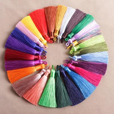 2/5/10Pcs 8cm Polyester Silk Tassel Earrings Pendant Tassels With Loop For DIY Craft Jewelry Making Accessories