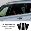 For Toyota Highlander Crown Kluger 2014-2020 2015 2016 2017 2018 2019 Window Door Column Deal B Pillar Post Cover Trim Sticker.
