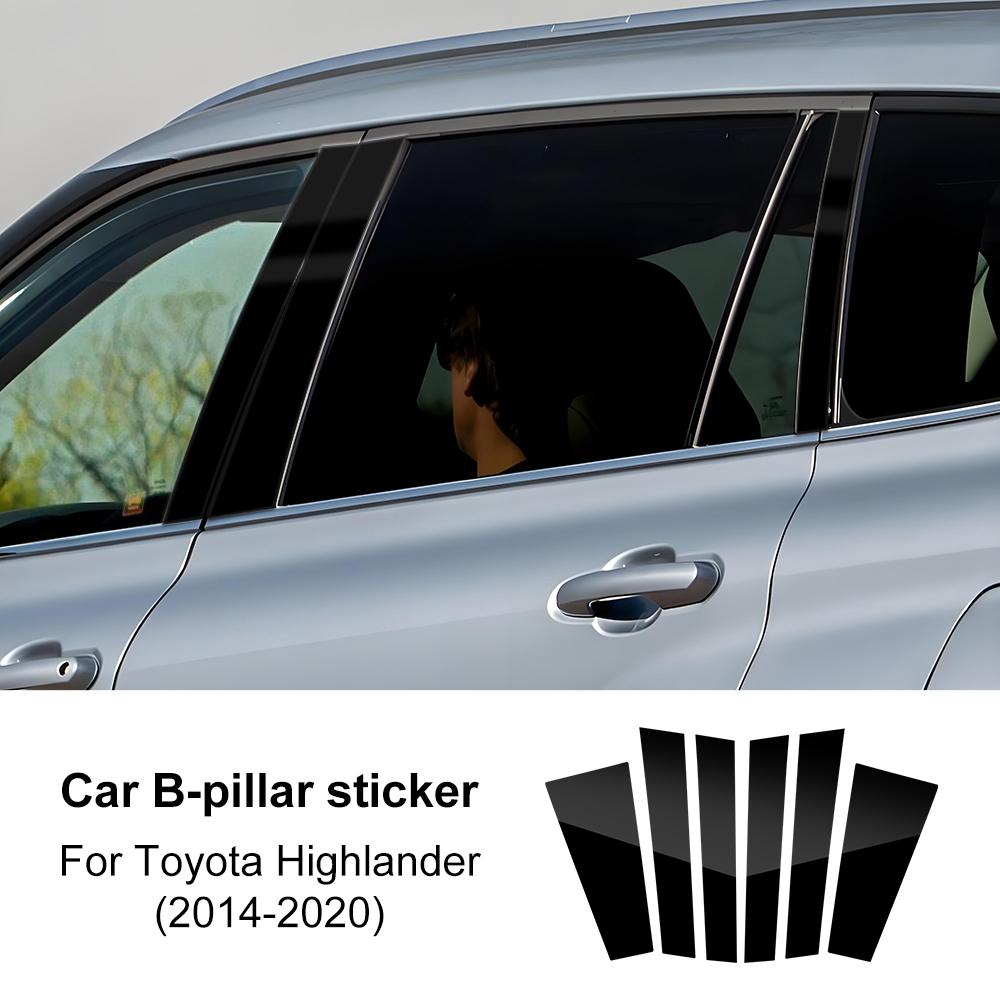 For Toyota Highlander Crown Kluger 2014-2020 2015 2016 2017 2018 2019 Window Door Column Deal B Pillar Post Cover Trim Sticker.