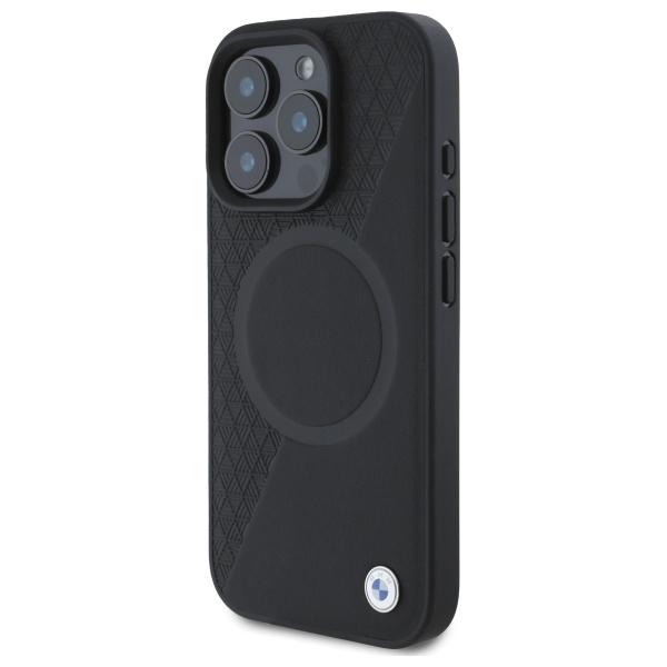 BMW BMHMP16X23RTPK iPhone 16 Pro Max 6.9" black/black hardcase Sign Leather Half Textured And Circle MagSafe