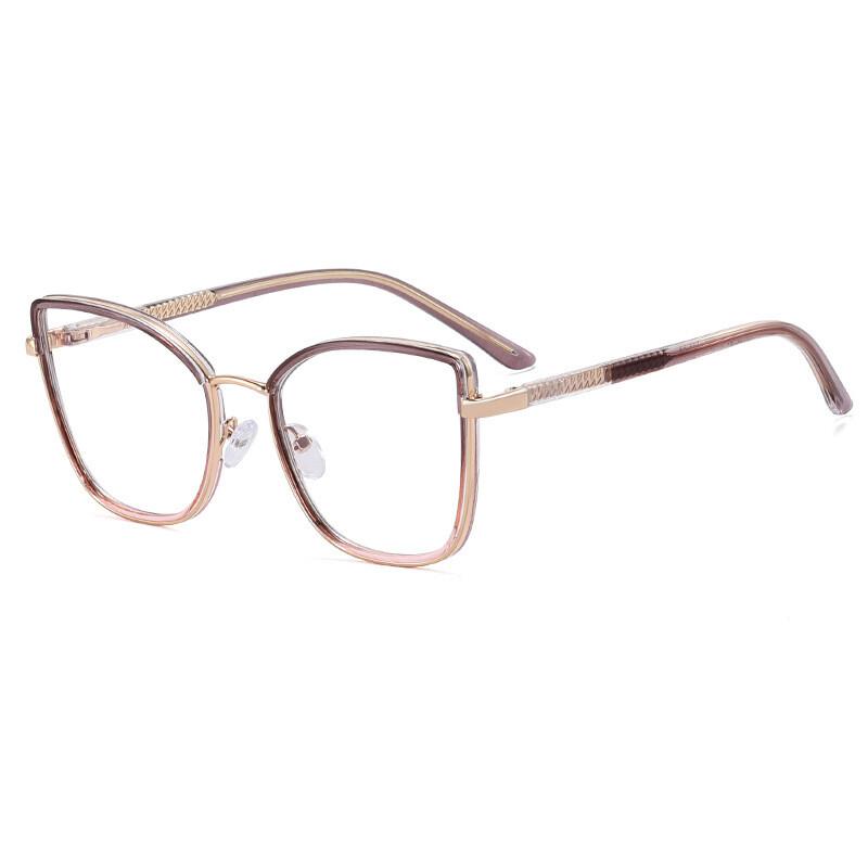 

Simple Fashion Cat Eye Reading Glasses Customizable Prescription Optical Lens TR90 Anti Blue Light Glasses Goggles For Women Men 0