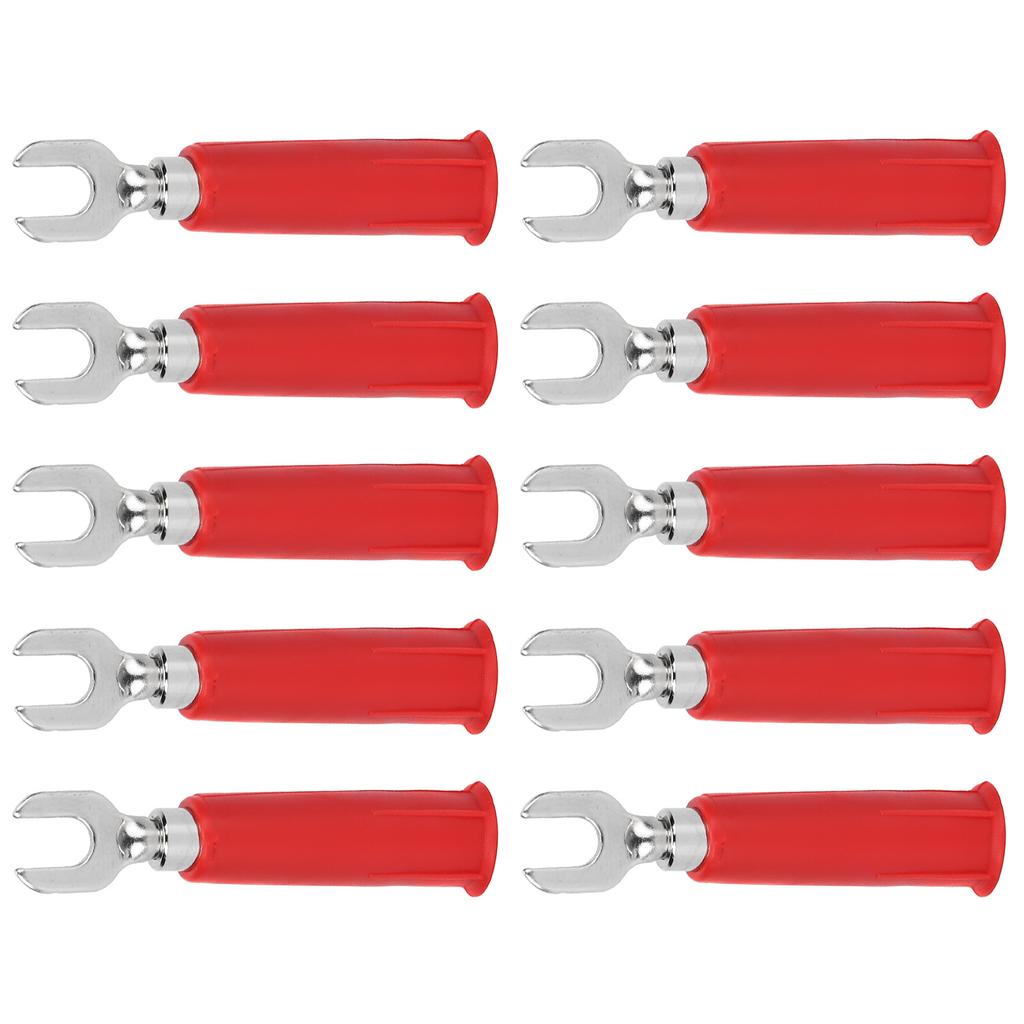 10Pcs/Set Banana Plug Adapter Insulated Fork Spade Wire Connectors U Type Electrical Crimp