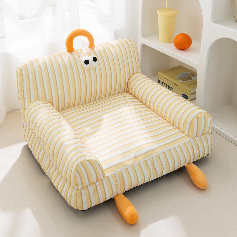 Breathable Removable Dog & Cat Nest: Latex Cushion Sofa Bed, Small Pet Sleeping Pad, Spring/Summer-Ready.