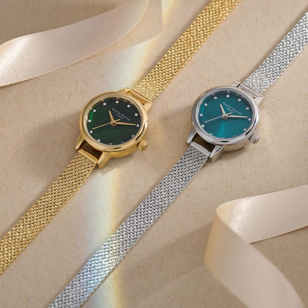 Authorized Distributor Olivia Burton Watch Ladies OB16MN13 Classics Mini Dial Teal Sunray Silver Boucle Mesh [OLIVIA BURTON]