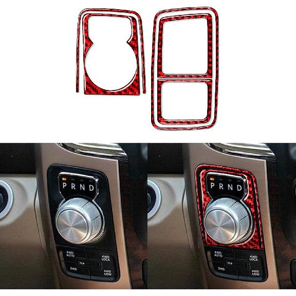 Red Carbon Fiber Dashboard trument Speedometer Tachometer Frame Panel Cover Car Interior Compatible with Dodge Ram 1500/2500/3500 2013 2014 2015 2016