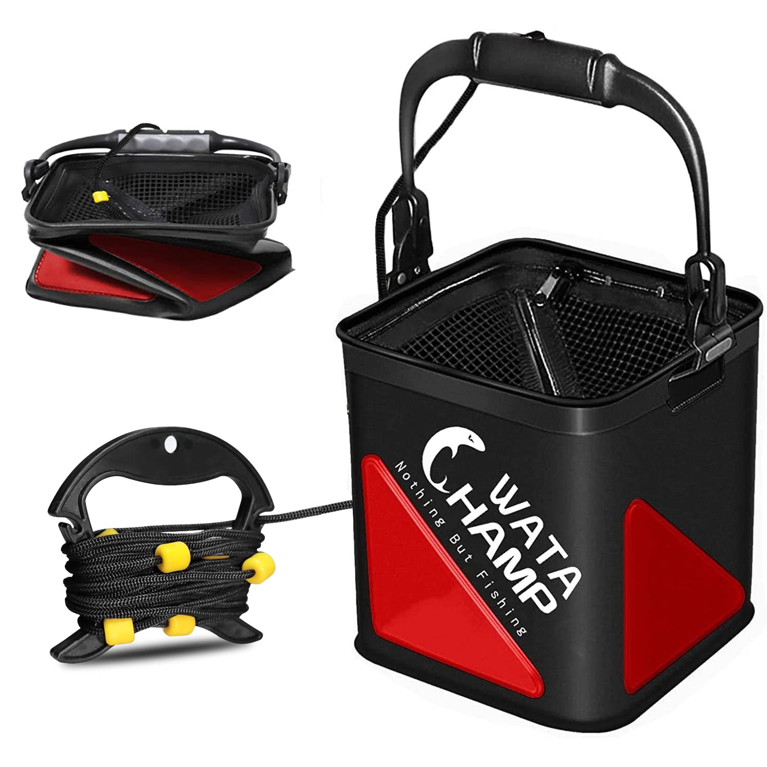 

Bakkan Water Bucket, Folding Bucket, Mesh Cover, Rope (8m), Beaded, EVA, 5.5L8.0L, Fishing Bucket, Water Fetching, Disaster Prevention Stock,