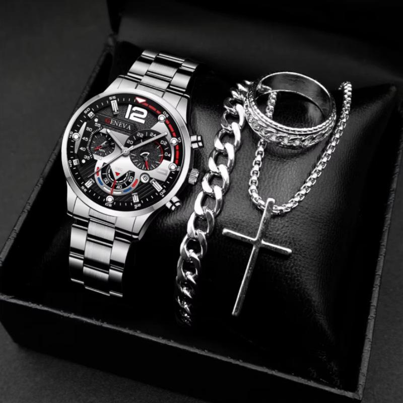 New Men S Steel Belt Calendar Quartz Watch, Sports Pointer Quartz Watch Men S Watch large price