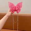 Butterfly Tassel Hair Claw Simple Solid Color Ponytail Claw Clip Girls Woman Fashion Female Large Size Headwear Hair Accessories