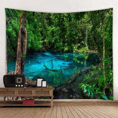 Psychedelische Dschungel-Wandteppich Tropischer Regenwald Hippie Wandbehang Tuch Wohnzimmer Schlafzimmer Studentenwohnheim Dekoration Hintergrund