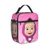 Cartoon M-Masha and Bear Thermal Insulated Lunch Bag for Picnic Reusable Food Container Bags Thermal Cooler Lunch Boxes