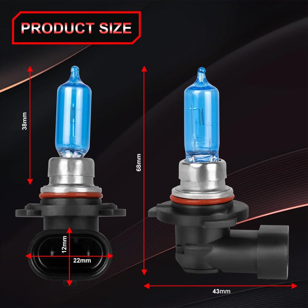 Fit For Toyota Camry 2007-2018 Halogen Headlight Bulbs,9005/HB3 High Beam + H11 Low Beam Halogen Headlight Bulbs Headlamp Replcement Bulb Kit,Plug