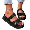 Summer Women Sandals Sexy Open Toe Broad Band Crossover Slip-On Thick Platform Shoes Casual Flat Slippers Big Size 43