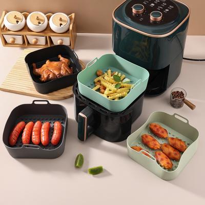 Silikonový plech na pečení do horkovzdušné fritézy čtvercový opakovaně použitelný žáruvzdorný pekáč do horkovzdušné fritézy izolační podložka pečicí nástroje do trouby