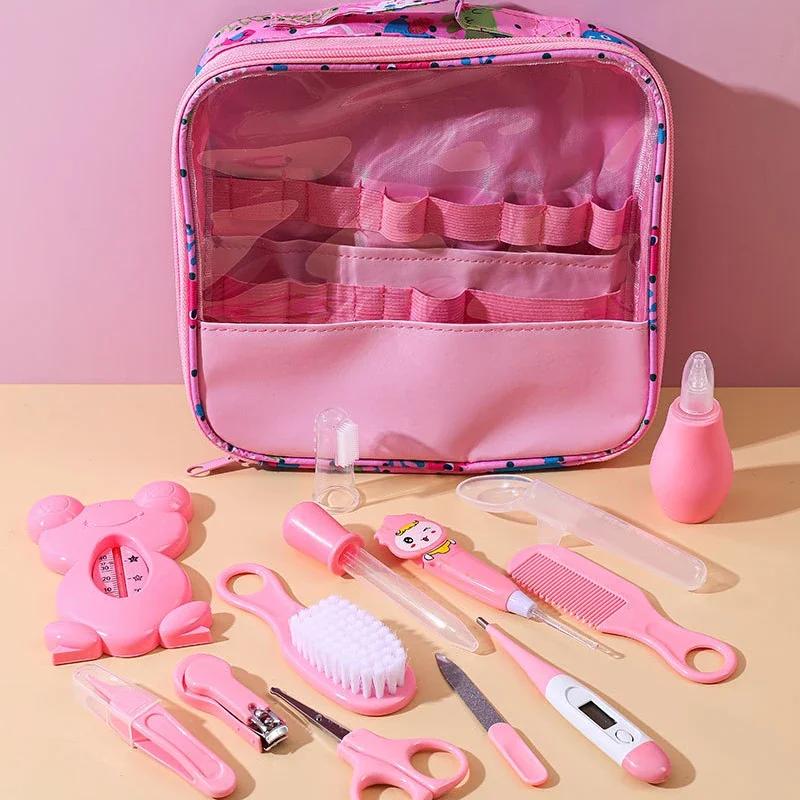 13-Piece Baby Care Gift Set-Nursing Kit with Shampoo Brush Bath Water Temperature Gauge Nail Clippers & Thermometer for Infants