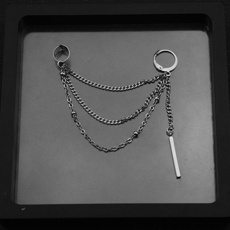 Męskie kolczyki ze stali nierdzewnej w kształcie kości do ucha - spersonalizowany modny dodatek