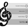 Analoge Wanduhr aus Acryl, schwarz, mit 3D-Musiknoten-Design, leises Uhrwerk, Hängeuhr-Dekorationen, einfache Hakenmontage