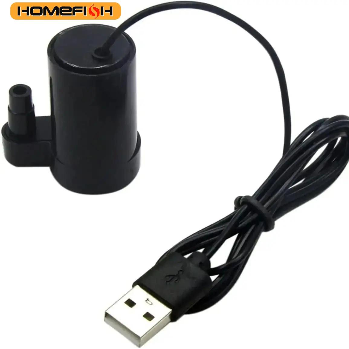 

HOMEFISH DC 3-5V USB Micro Submersible Mini Low Noise Water Pump for Aquariums Fish Tank Pond Fountain Hydroponics Garden black type 1
