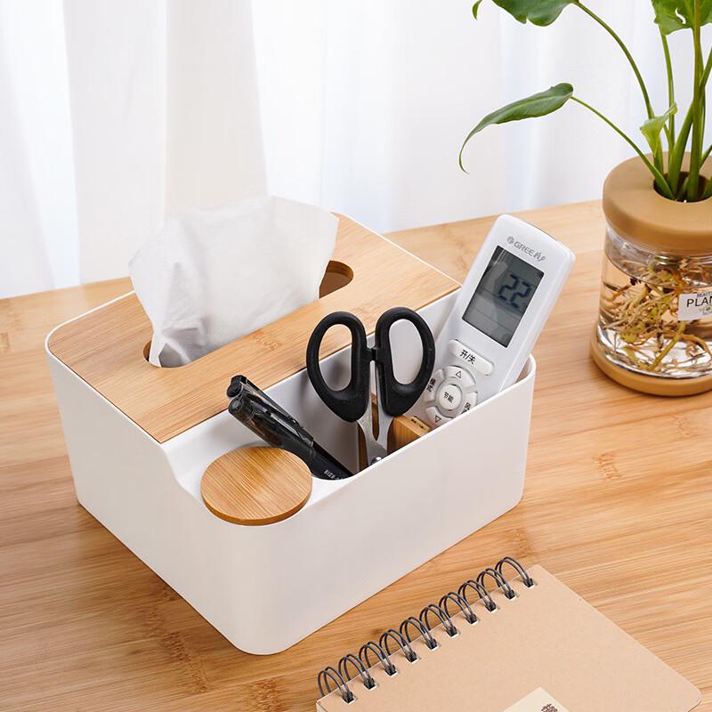 Mailoqi Wooden Lid Tissue Box with Storage