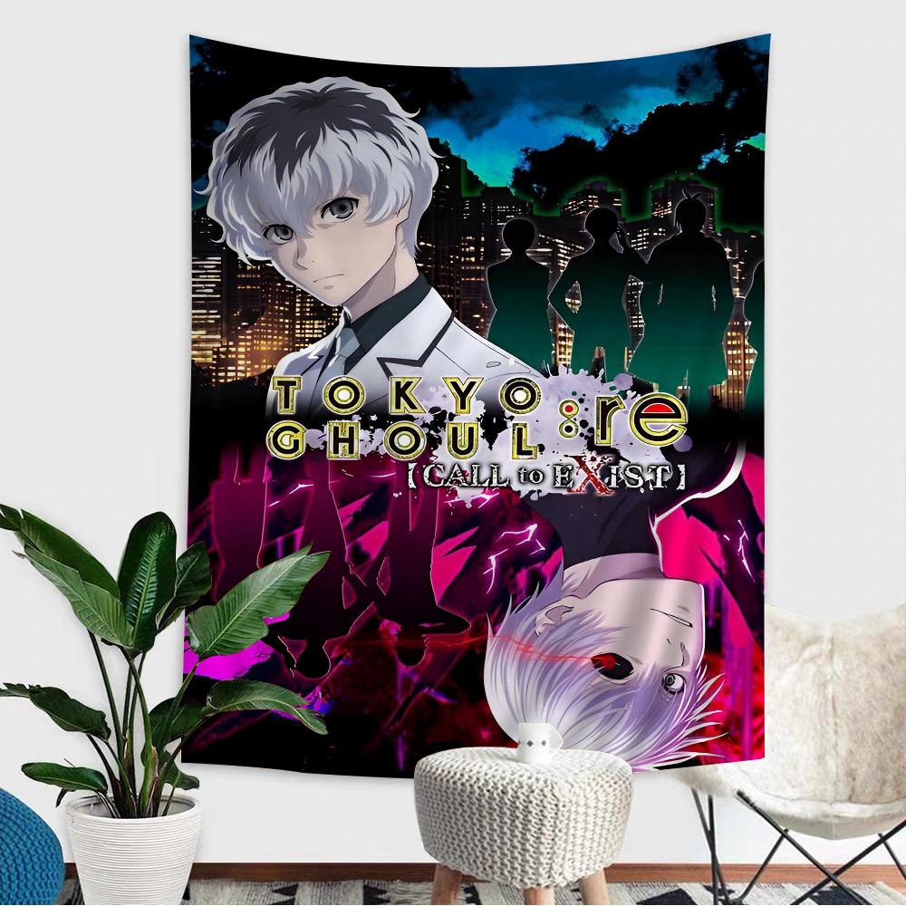 Tokyo Ghoul Cartoon Tapestry Hippie Flower Wall Carpets Dorm Decor Art Home Decor