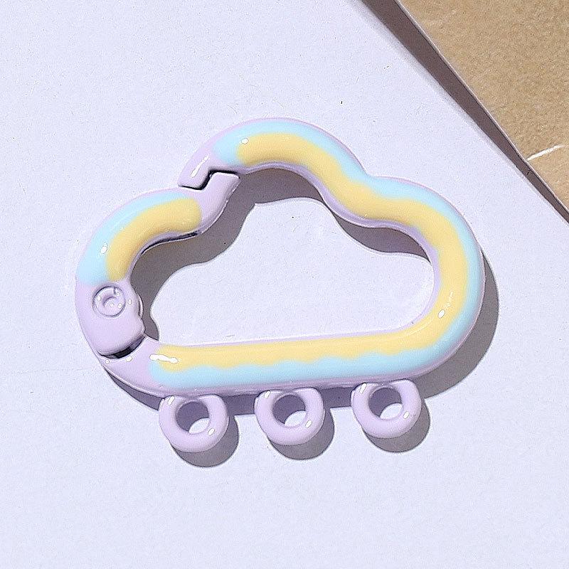 Colorful Cloud Spring Buckle Pendant Keyring - DIY Jewelry Accessory