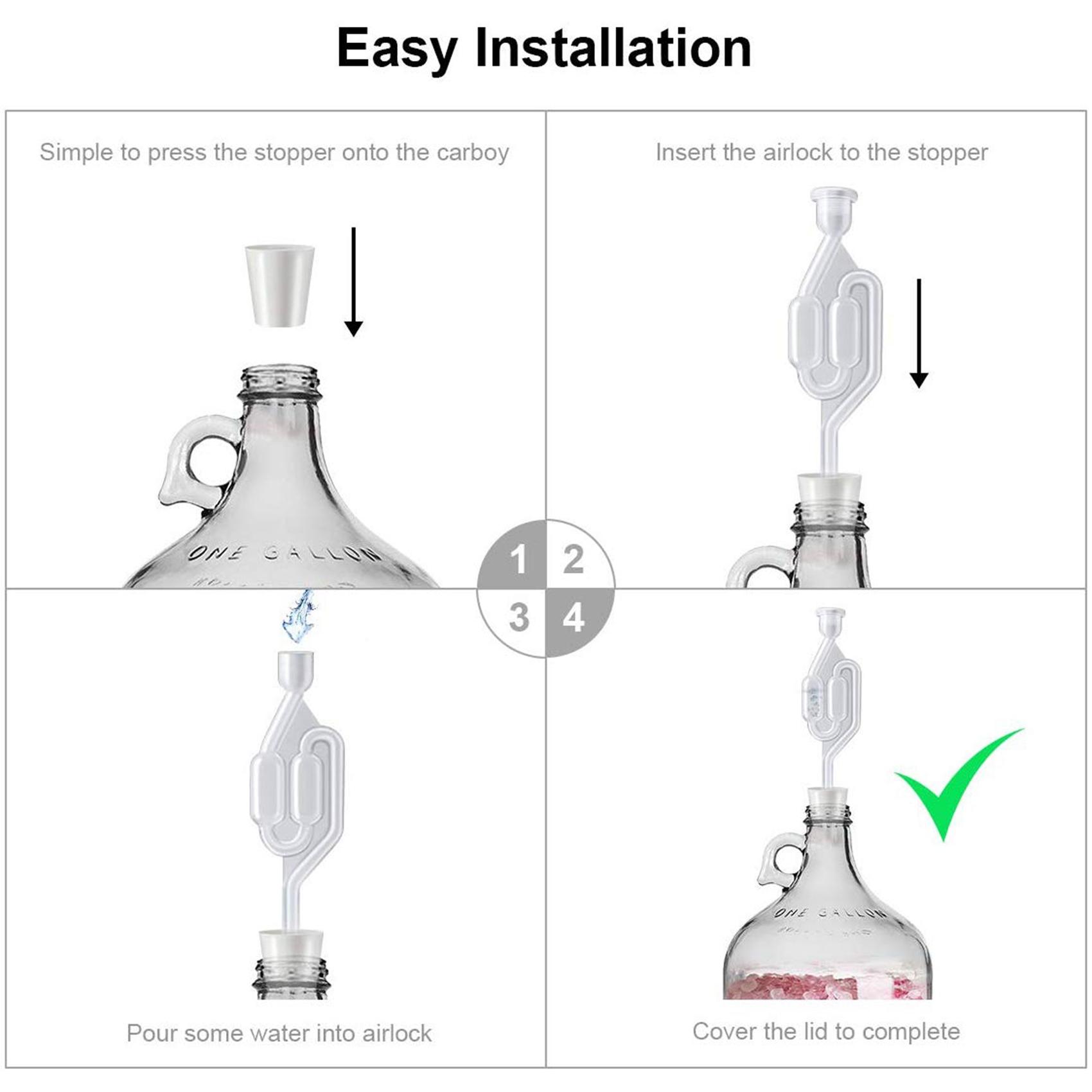 ABUL-16X Brewing Airlock Wine Airlock Beer Airlock With Rubber Airlock Stopper Plugs Airlock Twin Bubble Airlock NONE