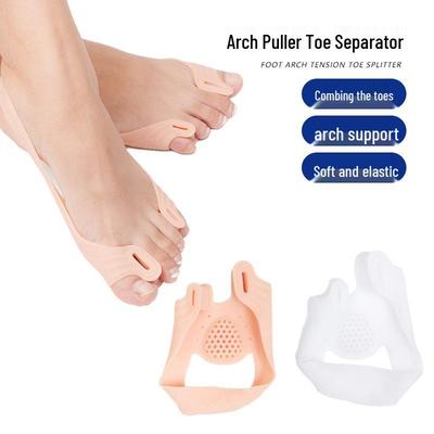 Double-Hole Toe Separator Insoles with Shock-Absorbing Arch, Massage Cushion, Flexible Anti-Wear Strap; Customizable Cut-to-Fit Design