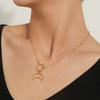 Europe, America, Fashion Moon Shape Trend Women's Necklace, Personality and Temperament Small Hole Chain