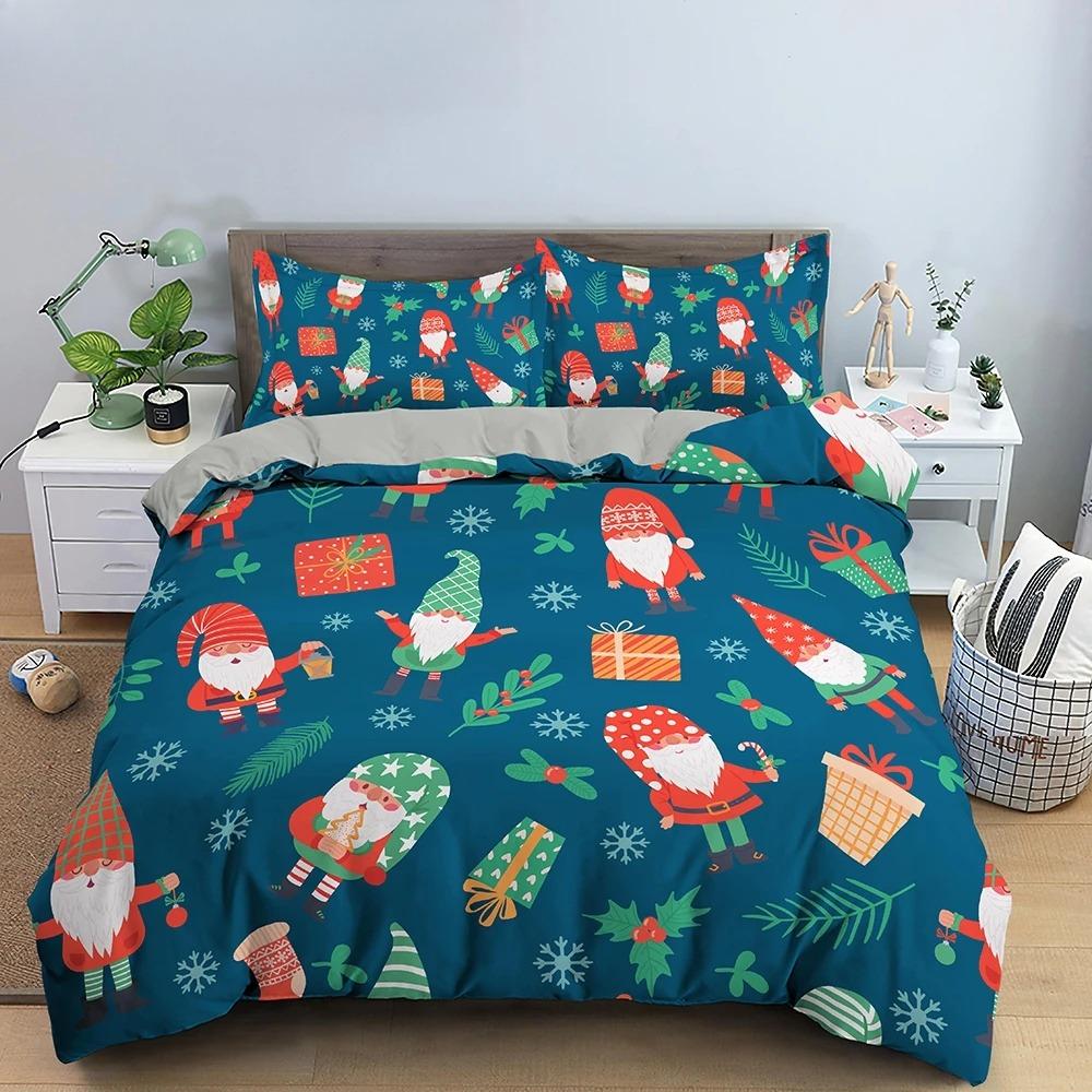 3d feliz natal branco conjuntos de cama natal edredão/colcha conjunto poliéster consolador capa rei rainha gêmeo completo vermelho arco bege