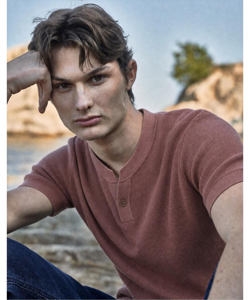 Tremollo Henley Neck Solid Knit_Trnbs4M2461