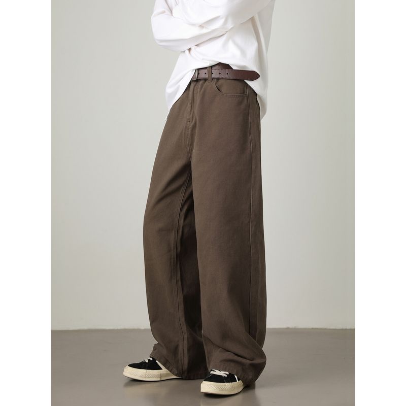 Pure Cotton Workwear Casual Pants Men's Straight-leg American Style Overalls 2025 New Arrival Autumn Loose Pants Wide Leg Matchet Pants