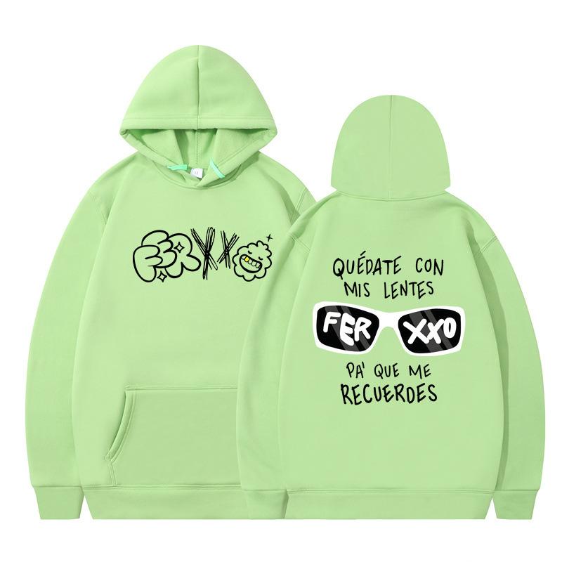 Podzim a zima Nový potisk Rap Singer Trendy značkový hip-hopový svetr Pánská volná ležérní mikina s kapucí