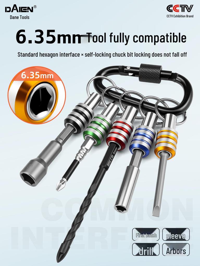 Daten Bit Aufbewahrung Schlüsselanhänger Sechskant Schaft Verlängerungshülse Adapter Werkzeugsatz