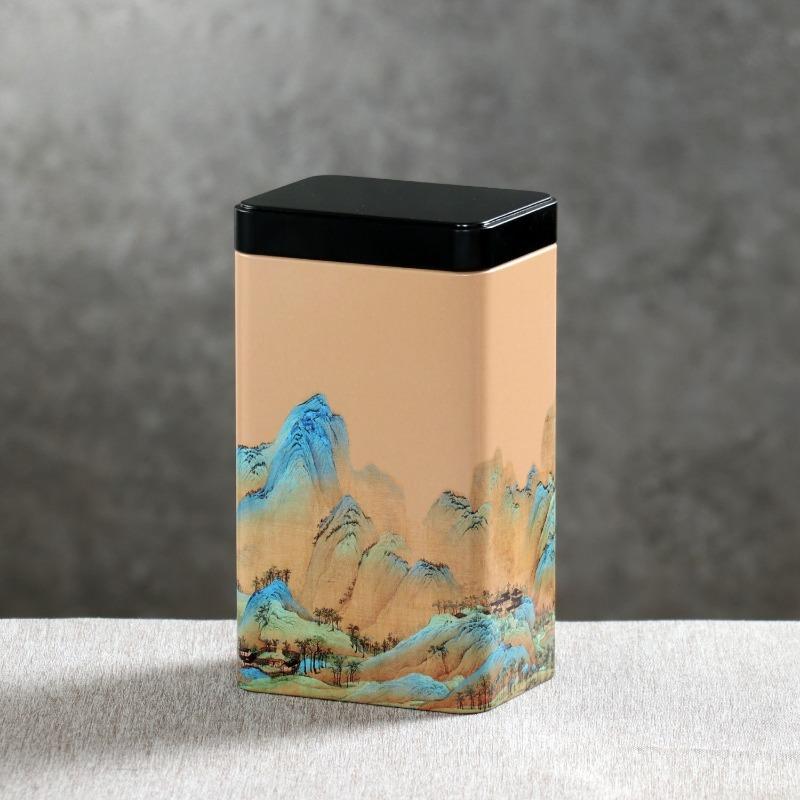 

1pc Coffee Jar Tea Leaves Container Cans Small Tinplate Spices Storage Boxes Tin Plate Storage Box Sealed Tea Caddy Small Square
