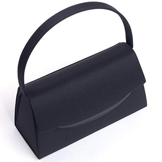 Aurora Black Formal Bag with a Satin Top, Water-Repellent, and Large Design. Perfect for Weddings, Funerals, Entrance Ceremonies, Graduations, and