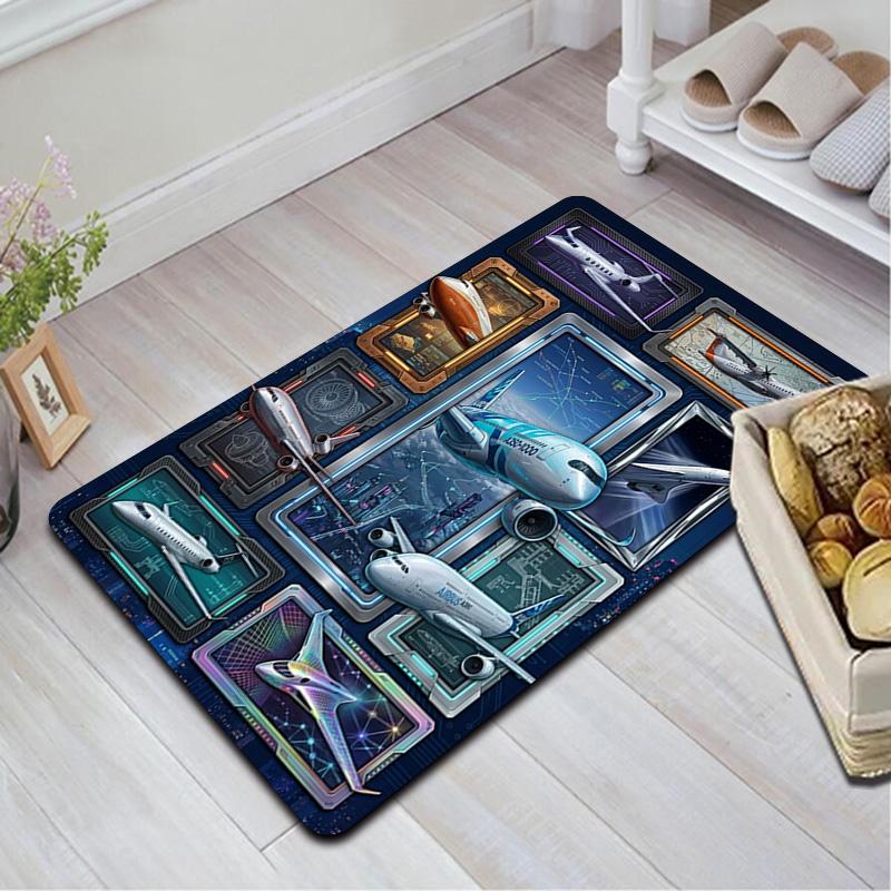 Aircraft Innovations Showcase Pattern Rug Floor Mat for Living Room or Bedroom Soft and Comfortable Carpet a Gift for Birthday and Holiday.