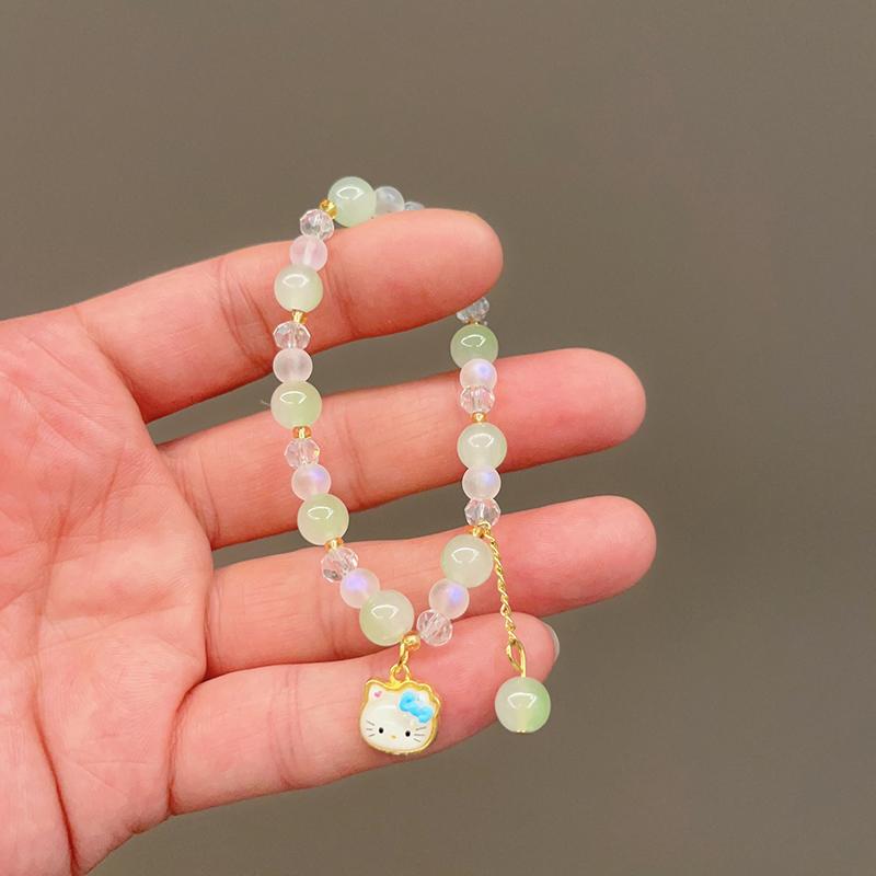 Cartoon Cute Sanrio  Bracelet Girls Kawaii Bracelet Creative Hello Kitty Beaded Bracelet Girl Gifts