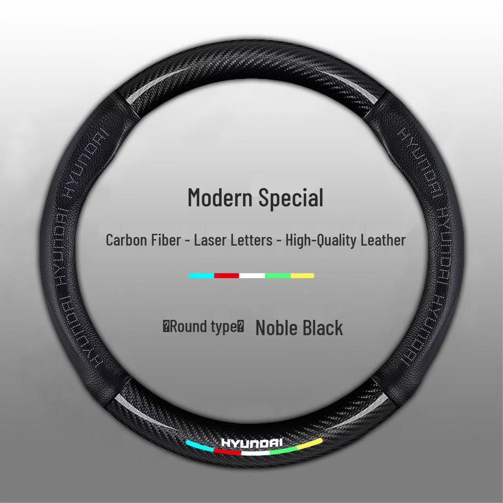 Modern Genuine Leather Steering Wheel Cover for Elantra, Santa Fe, Ix25, Yue Dong, Ix35, Yuelan, Tusheng, Reina
