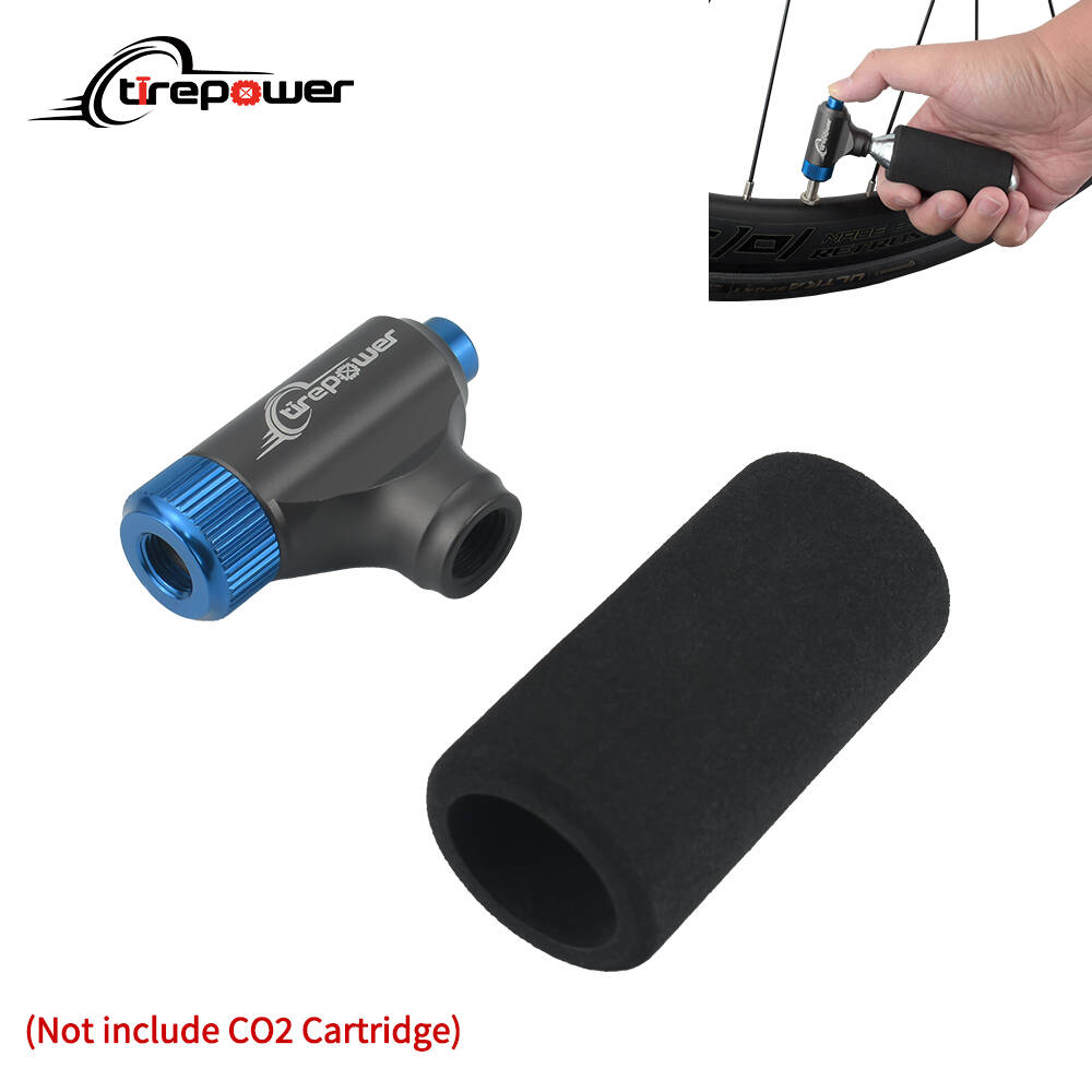 Ctrepower Aluminum Alloy CO2 Bike Tire Inflator Quick Push Button Release Fits Presta & Schrader Valves for Road & Mountain Bike